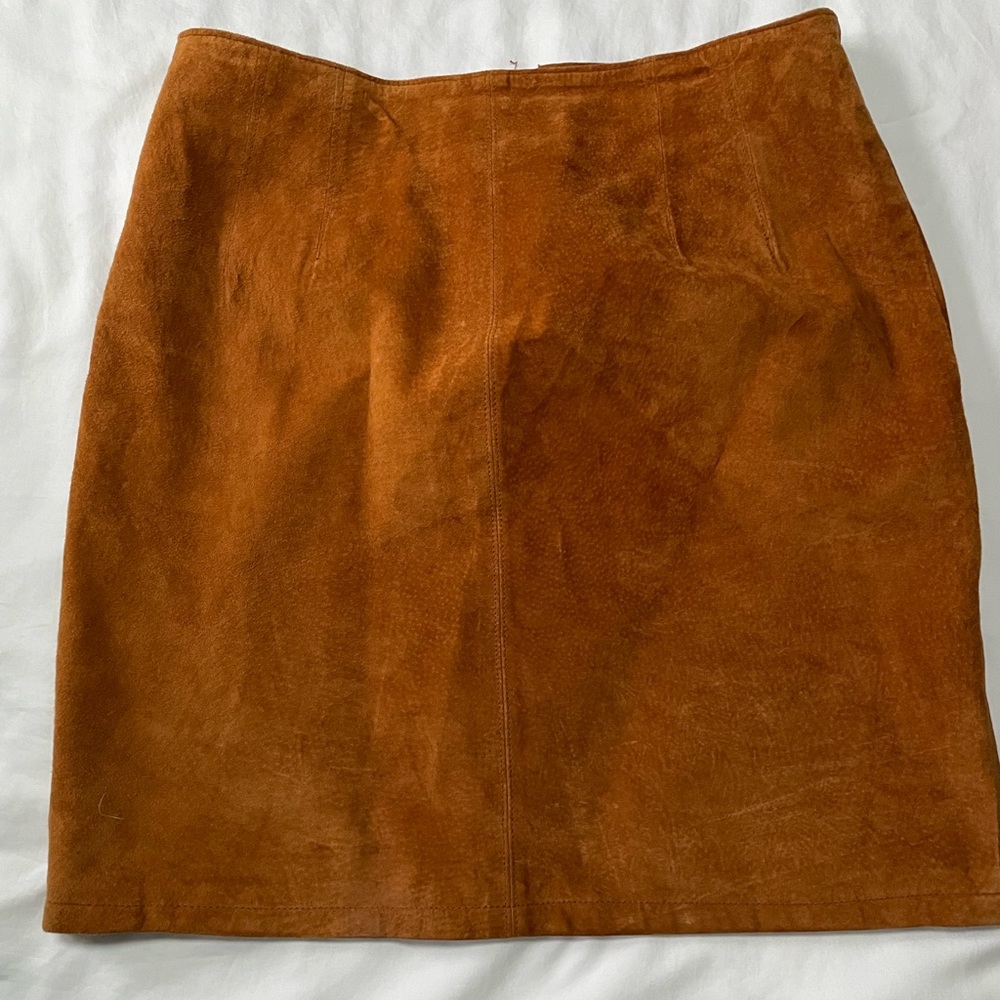 The Limited // Suede Leather // Pencil Skirt // Size 12 // Tan // Vintage